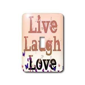    Live, Laugh, Love Pink and Purple Butterflies  Inspirational Words 