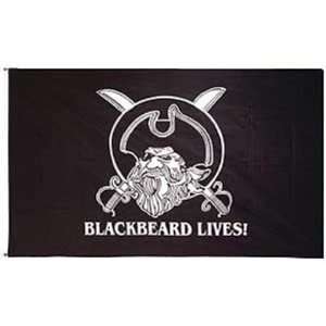  Blackbeard Lives Flag 3ft x 5ft: Patio, Lawn & Garden