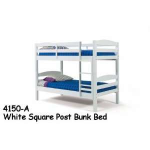  Woodcrest PineRidge White Collection Square Post Bunk Bed 