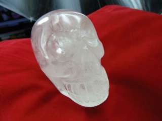 Rare and impressive hand carved Quartz Rock Crystal skull.  