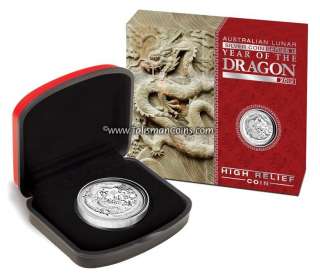 Australia 2012 P High Relief Year of the Dragon Chinese Lunar Zodiac $ 