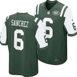 New York Jets Mark Sanchez #6 Replica Game Jersey (Green):  