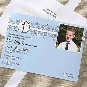 Boys First Communion Personalized Photo Invitations 