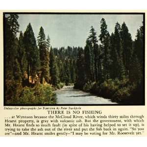  1935 Print Fishing Wyntoon McCloud River Hearst Estate 