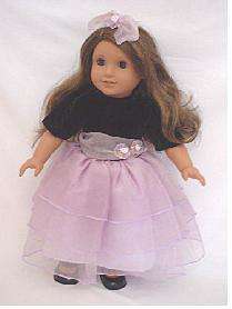 Lavender Party Dress for 18 inch doll clothes Kanani Nellie Molly 