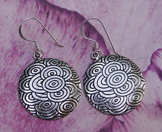 LOVELY DISC EARRINGS .925 STERLING SILVER  