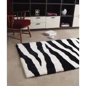  Zebra Print Designer Sheepskin Rug (6.6 x 9.5): Home 