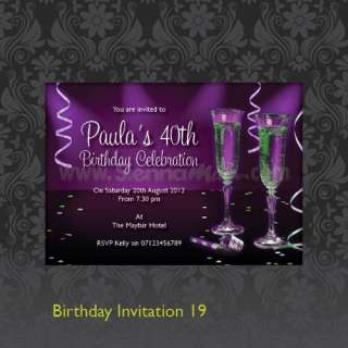 Personalised 18th 21st 30th Birthday Party Invitations  