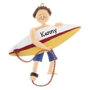  Personalized Surfer   Male Christmas Ornament: Home 