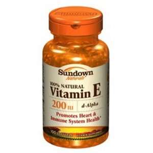 Sundown Naturals  E 200IU, D Alpha Natural, 100 softgels