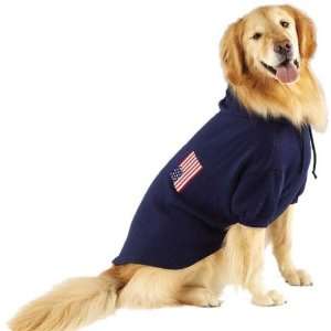  Dog Hoodie   Patriotic USA Flag Dog Sweatshirt   Navy   X 