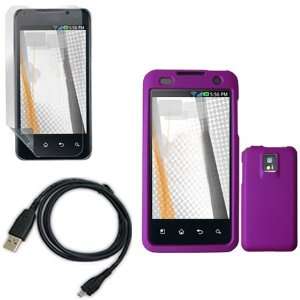 iNcido Brand LG G2x/Optimus 2x Combo Rubber Purple Protective Case 