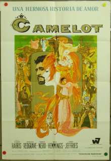 cf42 CAMELOT JOSHUA LOGAN Great BOB PEAK orig 1sh ARGEN  