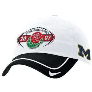 Nike Michigan Wolverines White 2007 Rose Bowl Bound Turnstyle Hat 