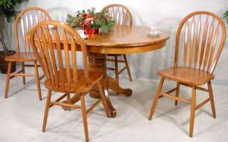 Honey Oak 42” Oval Pedestal Dining Table  