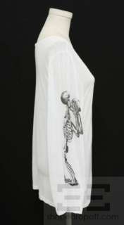 Thomas Wylde Black & White Knit Skeleton Sleeve Top Size Medium  