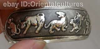 Vintage Exotic Chinese Handmade Miao Silver Bracelet  