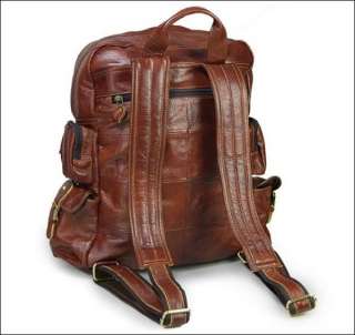 Mens Cow Leather Satchel Backpack Handbag Shoulder Bag  