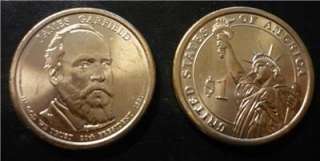   Garfield 2011D Gold Dollar Clad Coin 20th President  264
