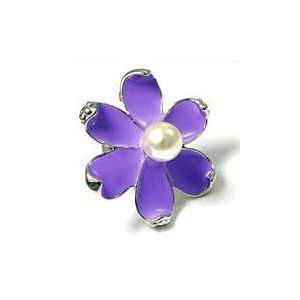  Purple Petaled Daisy Pearl Flower Ring ~ Huge Everything 