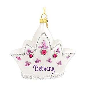  Personalized Princess Crown Glass Ornament: Home & Kitchen