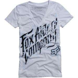  Fox Racing Womens Accelerate V Neck T Shirt   Large/White 