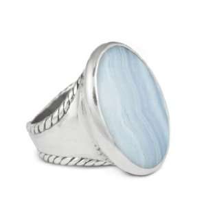   Sterling Silver Blue Lace Agate Sincerely Essential Bold Ring: Jewelry