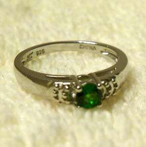 STERLING SILVER GENUINE CHROME DIOPSIDE RING *** 6, 7  