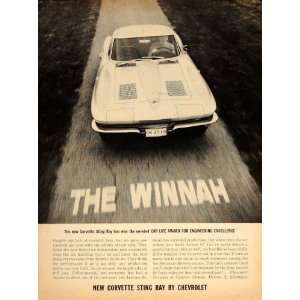 1963 Ad Chevy Corvette V8 C2 Sting Ray Sports Car Life Award Driving 