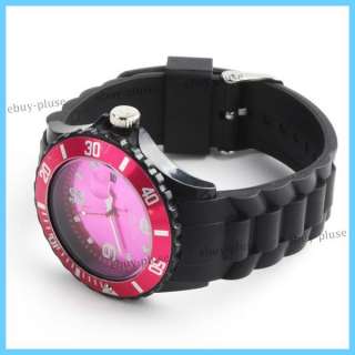 Calendar Quartz Silicone Band Wrist Dial Watch 9 Color  