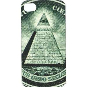 White Hard Plastic Case Custom Designed Currency Pyramid iPhone Case 