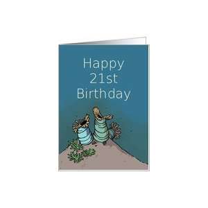  Happy 21st Birthday / Sea Anemone Card Toys & Games