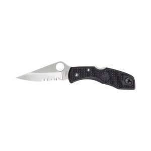 Spyderco Delica Folding Knife Stainless Combo Spear Point/Oval Thumb 