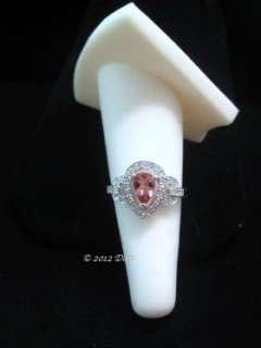 NEW! 1.00ctw PINK TOURMALINE AND DIAMOND RING in 10K WHITE GOLD   Sz 7 