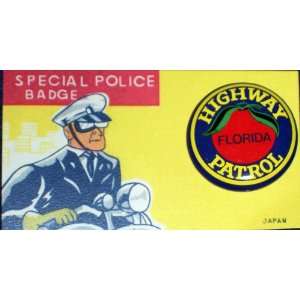  Florida Highway Patrol Tin Litho Badge, 1960s: Everything 