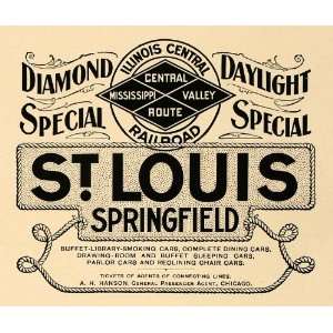   Ad St Louis Illinois Central Railroad A H Hanson   Original Print Ad