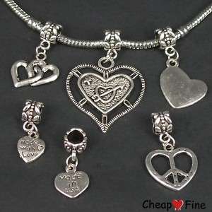 lots 30x mixed Tibetan silver HEART DANGLE Charms Beads  