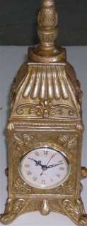 New GOLD BAROQUE CLOCK Shelf Mantle OLD WORLD Free ship  
