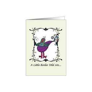 Little Birdie Told Me Blank Inside Note Cards Wild Bird Card