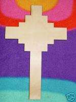 UNFINISHED ANGLE CENTER WOODEN CROSS CROSSES 11 x8  