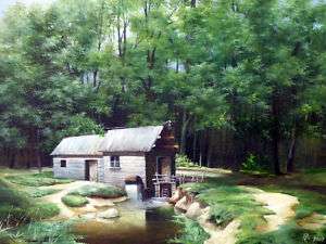   ukrainian impressionist   FORESTMILL IN WOODED LANDSCAPE     