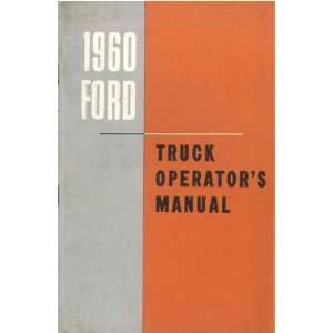    1960 FORD TRUCK Full Line Owners Manual User Guide Automotive