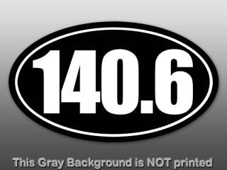 Black 140.6 Oval Sticker  decal half marathon pinstripe  