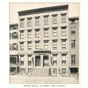  1893 Print Xavier Club Building New York City NYC 