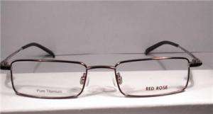 RED ROSE women men Eyeglasses TITANIUM 591 BLACK case  