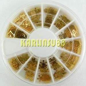 120 3D Gold Flower Insect Spangles Nail Art Decoration  