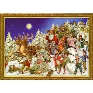    Victorian Sleighing Santa German Advent Calendar: Home & Kitchen