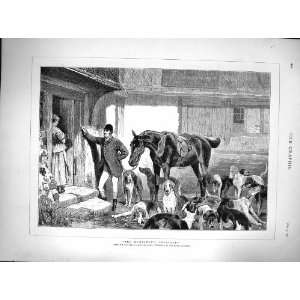  1877 John Carlton Hunting Sport Hounds Huntsman Print 