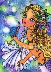 ACEO Fairy Fantasy Art BUBBLE WISHES Mermaid   Ltd Ed  