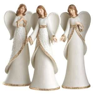   White Heart Winged Angel Table Top Figurines 12.25